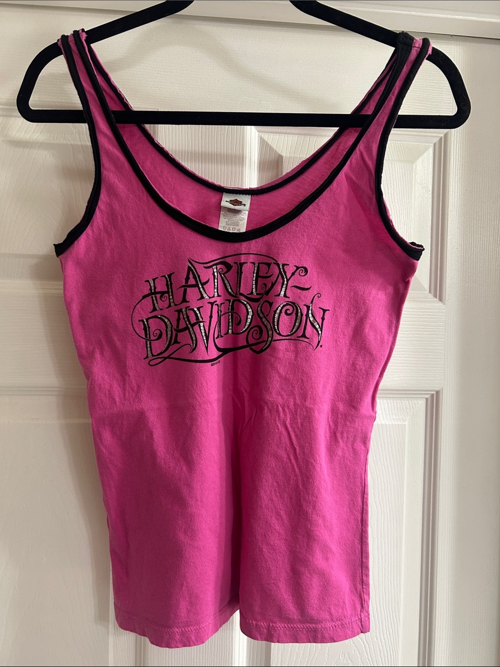 Harley-Davidson Women's Hot Pink Tank with Black Trim and Logo